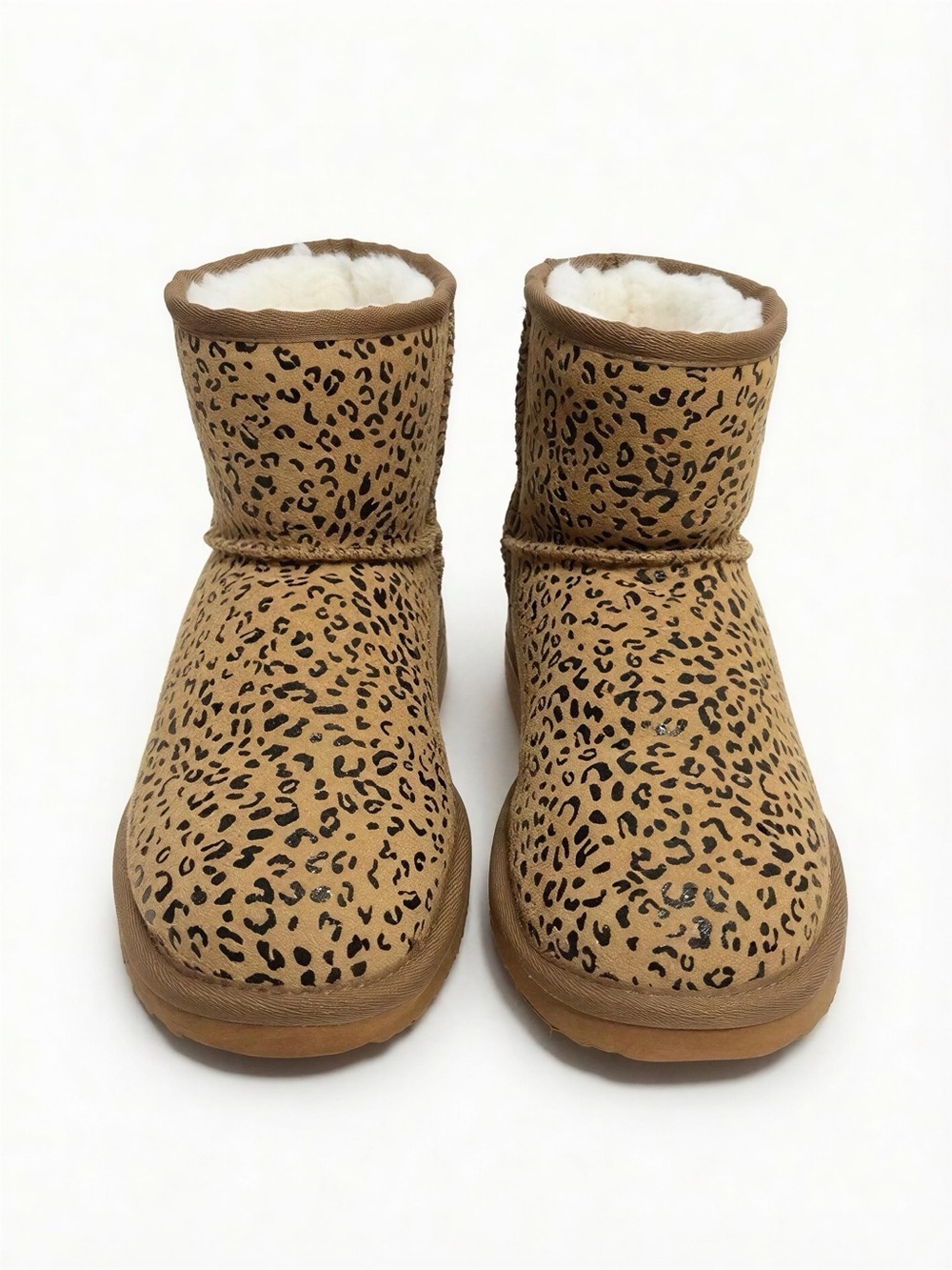 Emu Ridge Leopard Print‎ Cozy Shearling Lined Boots - Tan & Black - 8